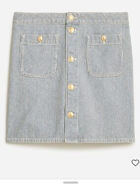 J. Crew Blue & White Striped Button-Front Mini Skirt